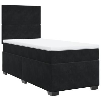 Boxspring met matras fluweel zwart 160x200 cm