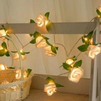 Rozen bloem batterij aangedreven fee lichten bruiloft Home verjaardag partij Garland decor string lamp warm wit - thumbnail