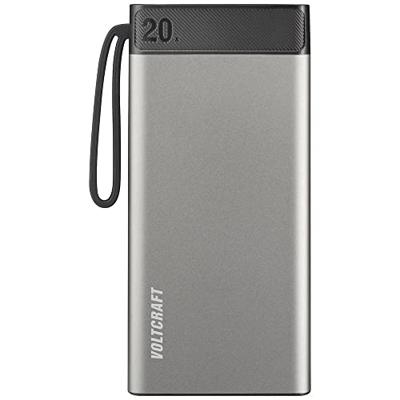 VOLTCRAFT PB-20-PD3.0 Powerbank 20000 mAh USB PD 3.0 LiPo Grijs-zwart Statusweergave
