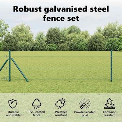 VidaXL Afrasteringspaal grijs 50 x 0,5 m (50 mm gaas) staal en pvc VidaXL Afrasteringspaal grijs 50 x 0,5 m (50 mm gaas) staal en pvc