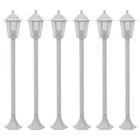 VidaXL Paalverlichting voor tuin e27 110 cm aluminium wit 6 st - thumbnail