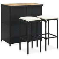 3-delige Barset poly rattan zwart - thumbnail