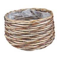 Rieten bloempot met voering - ⌀25x17cm - thumbnail