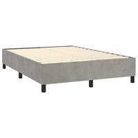 Boxspring met matras fluweel lichtgrijs 140x190 cm - thumbnail