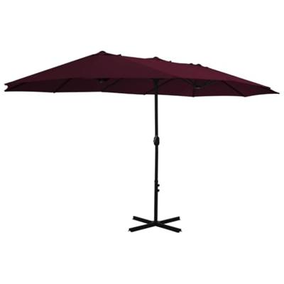 VidaXL Parasol met aluminium paal 460x270 cm bordeauxrood VidaXL Parasol met aluminium paal 460x270 cm bordeauxrood
