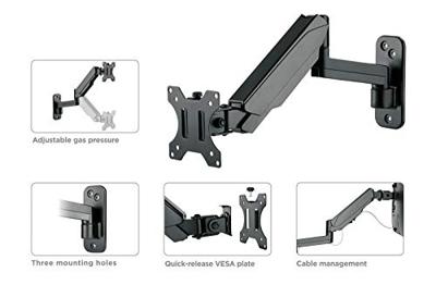VALUE LCD Monitorarm, wandbevestiging, 5 draaipunten, zwart