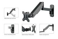 VALUE LCD Monitorarm, wandbevestiging, 5 draaipunten, zwart - thumbnail