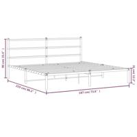 Bedframe met hoofdbord metaal wit 183x213 cm - thumbnail