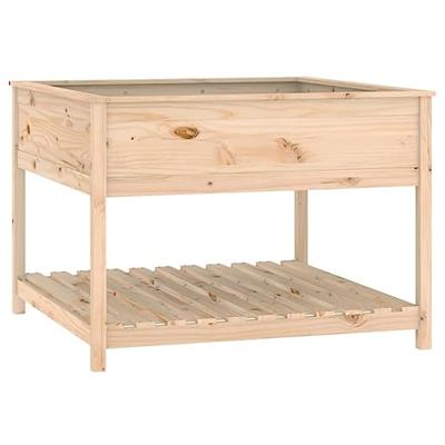 VidaXL Plantenbak met schap 111,5x111,5x81 cm massief grenenhout VidaXL Plantenbak met schap 111,5x111,5x81 cm massief grenenhout