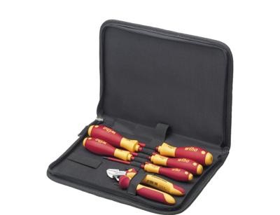 Wiha gereedschapset elektricien gereedschapsset (rood/geel, 6-delig in gereedschapetui)