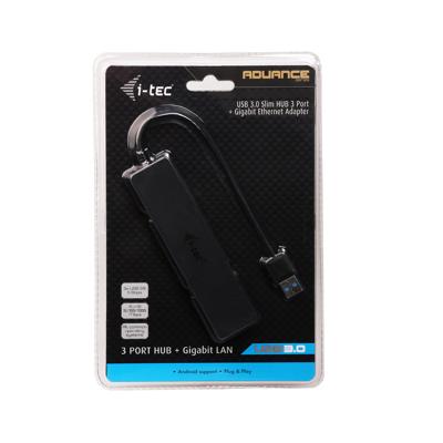 i-tec i-Tec USB 3.0 Slim HUB 3 Port + Gigabit Ethernet Adapter Netwerkadapter USB-A 3.2 Gen 1 i-tec i-Tec USB 3.0 Slim HUB 3 Port + Gigabit Ethernet Adapter Netwerkadapter USB-A 3.2 Gen 1