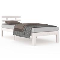 Bedframe massief hout wit 90x190 cm - thumbnail