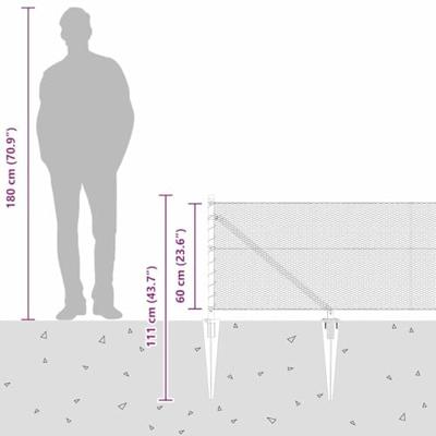 VidaXL Afrasteringspaal zilver 25 x 0,6 m (13 mm gaas) staal VidaXL Afrasteringspaal zilver 25 x 0,6 m (13 mm gaas) staal