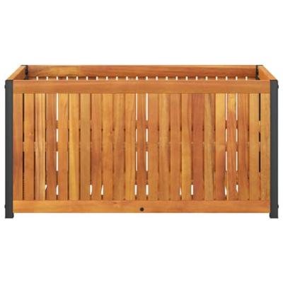Plantenbak 85x45x44 cm massief acaciahout en staal Plantenbak 85x45x44 cm massief acaciahout en staal