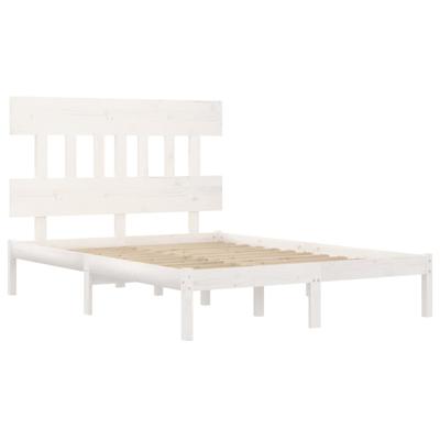 Bedframe massief hout wit 140x200 cm Bedframe massief hout wit 140x200 cm