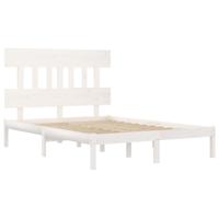 Bedframe massief hout wit 140x190 cm - thumbnail