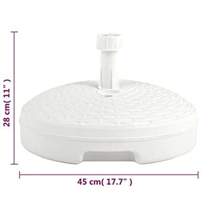 VidaXL Parasolvoet gevuld met zand/water 20 l kunststof rattan wit VidaXL Parasolvoet gevuld met zand/water 20 l kunststof rattan wit