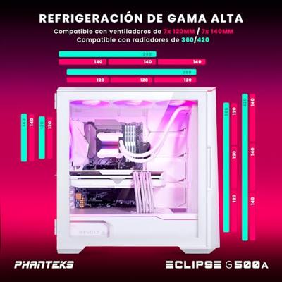 Phanteks Eclipse G500A Midi-tower PC-behuizing, Gaming-behuizing Wit - thumbnail