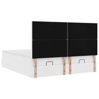 Ottoman bed met matrassen 180x200cm kunstleer zuiver wit - thumbnail