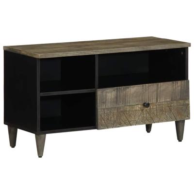 Tv-meubel 80x33x46 cm massief mangohout zwart