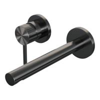 BRAUER Stripe Inbouw Wastafelmengkraan - rechte uitloop en rozetten - model A2 - gunmetal geborsteld PVD 5-GM-335 - thumbnail