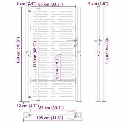 Tuinpoort, Tuindeur 105x75 cm Cortenstaal Vierkant Ontwerp