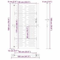 Tuinpoort, Tuindeur 105x75 cm Cortenstaal Vierkant Ontwerp - thumbnail