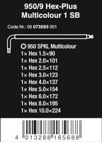 Wera 950/9 Multicolour BlackLaser Stiftsleutelset lang 9-delig - 05073593001 - thumbnail