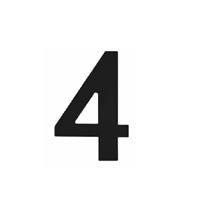 Intersteel Huisnummer 4 hoogte 15 cm RVS/mat zwart - thumbnail