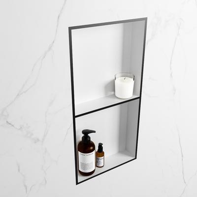 MONDIAZ EASY Nis 59,5x29,5cm in solid surface kleur Urban | Talc. 2 vakken geschikt voor in- of opbouw MONDIAZ EASY Nis 59,5x29,5cm in solid surface kleur Urban | Talc. 2 vakken geschikt voor in- of opbouw