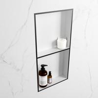 MONDIAZ EASY Nis 59,5x29,5cm in solid surface kleur Urban | Talc. 2 vakken geschikt voor in- of opbouw - thumbnail