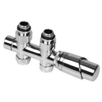 Design Onderblok Set Radiator Plieger Como Recht Inclusief Koppeling 15 en 16 mm Chroom - thumbnail