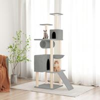 VidaXL Kattenmeubel met sisal krabpalen 168 cm lichtgrijs - thumbnail