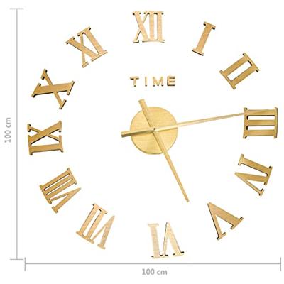 VidaXL 3d-wandklok modern xxl 100 cm goudkleurig VidaXL 3d-wandklok modern xxl 100 cm goudkleurig