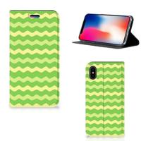 Apple iPhone X | Xs | Hoesje met Magneet | Waves Green - thumbnail