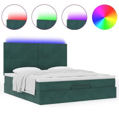 Ottoman bed met matrassen en LED's 160x200cm fluweel