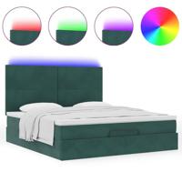 Ottoman bed met matrassen en LED's 160x200cm fluweel - thumbnail
