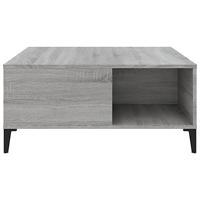 Salontafel 80x80x36,5 cm bewerkt hout grijs sonoma eikenkleurig - thumbnail