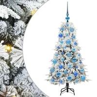 VidaXL Kunstmatige inklapbare kerstboom wit 120 cm pe en pvc - thumbnail