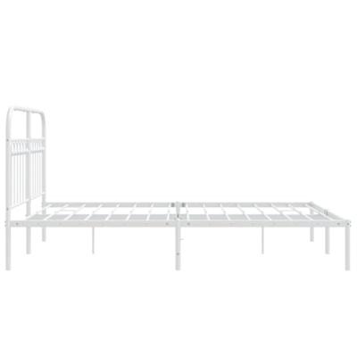 Bedframe met hoofdbord metaal wit 135x190 cm Bedframe met hoofdbord metaal wit 135x190 cm