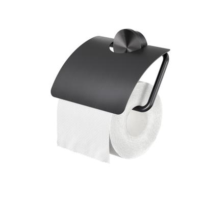Toiletrolhouder met Klep Geesa Opal Zwart Metaal Geborsteld Toiletrolhouder met Klep Geesa Opal Zwart Metaal Geborsteld