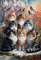 Feline Winter Puzzel 1000 stukjes - thumbnail
