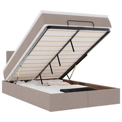 Ottoman bed met matras 120x190 cm stof taupe