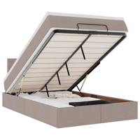 Ottoman bed met matras 120x190 cm stof taupe - thumbnail