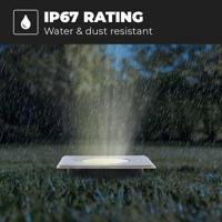 Set van 3 Ramsay LED Grondspot - Dimbaar - Vierkant - GU10 - 4 Watt 345 Lumen - 4000K neutraal wit - RVS - IP67 waterdicht - Tuinspot - Oprit - thumbnail