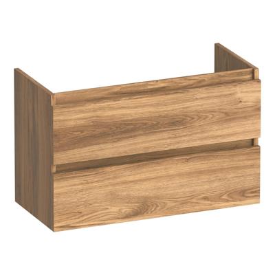 Brauer Joy - Onderkast Ondiep - 80 cm - met 2 Softclose Lades Greeploos en 1 Sifon Uitsparing - Honey