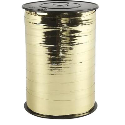 Creativ Company Cadeaulint, b: 10 mm, glossy, goud metallic, 250 m/ 1 rol - thumbnail