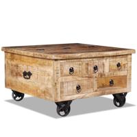 Salontafel 70x70x40 cm ruw mangohout - thumbnail