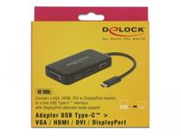 Delock 63929 Adapter USB Type-C male > VGA / HDMI / DVI / DisplayPort female zwart - thumbnail