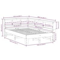 Bed met boekenkast zonder matras grenenhout wit 135x190 cm - thumbnail